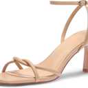 Womens Sandals Strappy Kitten Heels for Women Square Open Toe Strappy Heels Comfortable Heels for Party, Wedding and Daily Wearing,