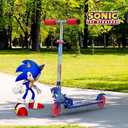 Sonic the Hedgehog 2 Wheel Kick Scooter with Light Up Wheels Foldable, Non-Slip Deck, Comfortable & Smooth Ride