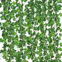Comtelek 504 FT Artificial Ivy 72 Pack Ivy Vine Garland Ivy Leaves Greenery Garlands Clip Hanging Fake Leaf Plants Faux Green Flowers Decor Home Kitchen Garden Office Wedding Wall