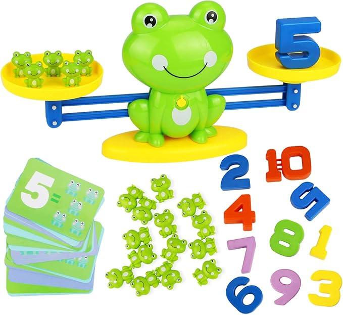 Aitbay Cool Math Game, Preschoolers Frog Balance Counting Toys for Boys & Girls Educational Number Toy Fun Children's Gift STEM Learning Age 3+