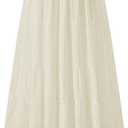 NASHALYLY Women's Chiffon Elastic High Waist Pleated A-Line Flared Maxi Skirts (Medium)