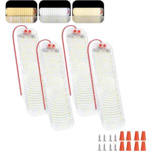 150LED 12V-30V RV Lights Interior, 12 Volt LED Lights with 3 Colors&Dimmable Brightness, Ultra Bright Ceiling Dome Light Fixture Interior for Van, Car, Camper, RV, Boat, Trailer(2700-6000K) (150LED-4 PACK)