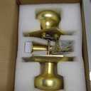 Door Knobs Interior, Classic Decorative Satin Brass Privacy Door Knob Perfect for Bedroom or Bathroom Doors, Durable Stylish Hardware for Indoor Use- 1 Pack