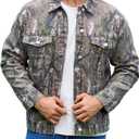 Yuanbang Camo Jackets for Men Trucker Unlined Camouflage Coats Hunting Clothes (Medium)