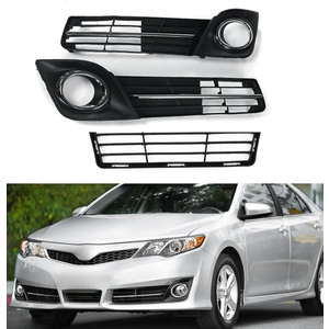 3Pcs Front Bumper Fog Light Cover Grilles Replacement for 2012-2014 Camry SE 5311206210, 5212806290, 5212706290