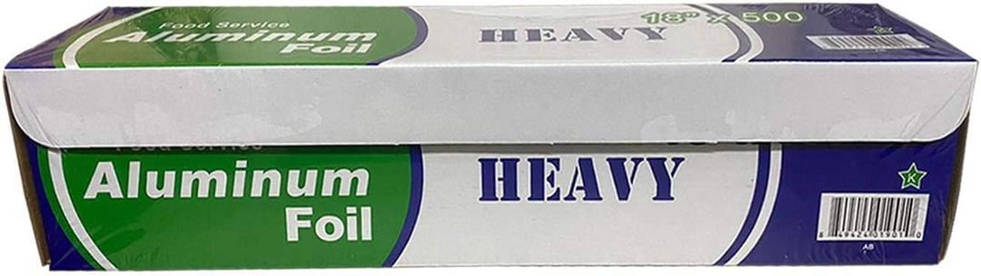 Heavy Duty Super Aluminum Foil | Heavier Than Standard | Commercial Grade & Thick Foil Wrap for Food Service Industry | Strong Silver Foil, 18 inches by 500 Feet Long (1 Box)