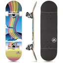 Magneto Maple Wood Complete Skateboard - Beginner Cruiser Skateboard - Smooth Rides with ABEC-5 Bearings - Trick-Ready Double Kicktail Board - 27.5 x 7.75 in, Rainbow