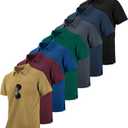 ZITY 7 Pack Mens Polo Shirts with Pocket Moisture Wicking Short Sleeve Outdoor Golf Athletic Work Multipack Shirts (XX-Large)