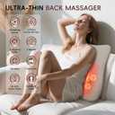 Back Massager with Heat for Pain Relief Deep Tissue, Ultrathin 4D Shiatsu Lower Back Massager, Chair Back Massager for Home Office, Gifts for Women Men, Khaki
