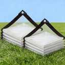 Clear Tarp 8x10ft (2 Pack) Heavy Duty 8 Mil Vinyl Waterproof, UV & Tear Resistant with Rust-Proof Grommets for Chicken Coop, Greenhouse, Patio & Porch Enclosure