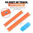 MRX Solutions Track Set Building Pieces for Toy Cars 86-Piece Straight Track Set, Connectors Included, 40 Feet of Track