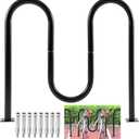 5 Bike Capacity Wave Bike Rack Commercial Bicycle Rack 40" L Heavy Duty Galvanized Steel Bicycle Organizer Ground Parking Stand for Outdoor Garages Streets Yards Parks Schools Sidewalks