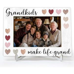 Grandkids Picture Frame Gifts, New Grandparents Gifts, Grandchildren Photo Frames, Grandparents Baby Announcement Gifts, Wood Decor for Desk Display -O09