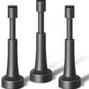 3PCS Spring Door Stoppers for Wall - 4.33 Inch Aluminum Door Stops, Matte Black Door Stoppers for Bottom of Door, Doorstops for Inside Door with Silicone Tip, Screw & Adhesive Installation (Gray)