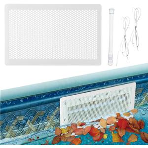 Pool Skimmer Leaf Guards For Inground Pools, Rust-Proof Above Ground Pool Skimmer Screen Net Cover For Prevent Blockage Skimmer Catcher with Elastic Rope And Telescopic Rod For Simple Installation