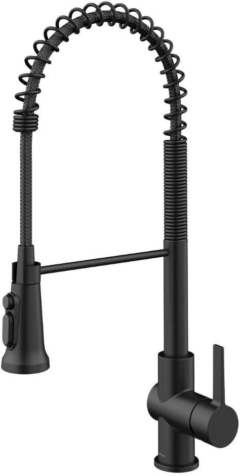 KRAUS Britt 2-in-1 Commercial Style Pull-Down Single Handle Water Filter Kitchen Faucet for Reverse Osmosis or Water Filtration System in Matte Black, KFF-1691MB