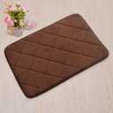 Memory Foam Bath Mat Absorbent Super Cozy Soft Non-Slip Coral Velvet Bathroom Rug Easier to Dry Machine Wash Bathroom Carpet, Deep Coffee 16x24 inch