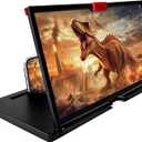 Screen Phone Magnifier, 12" HD Mobile Phone Magnifier Projector Screen for Movies,Videos, Gaming Portable 3D Magnifying Screen for Elderly(Color:Black)