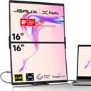 JSAUX FlipGo Pro 16" Dual Portable Monitors, 2.5K Triple Laptop Screen Extender, Portable IPS Dual-Screen Monitor for Laptop[Windows/Linux/MacOS] Magnetic Design/DisplayLink/One Cable to Dual/HiDPI