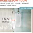Zenna Home Curved Shower Curtain Rod, No Drill, 50-72 Inch Adjustable Tension Shower Rod for Bathroom, Rustproof, Non-Slip, Adds Room in Shower, Satin Nickel