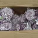 16 Bundles Artificial Peonies Silk Peonies Faux Flower Bouquet Fake Peony Flower Arrangements Table Centerpieces for Vase Wedding Party Boho Home Office Decoration Bulk (Purple)