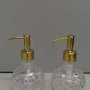 Kollong Glass Soap Dispenser with Pump and Stainless Steel Tray.Vintage Soap Dispenser Bathroom & Kitchen Set w. Dish Soap, Hand Soap, Lotion Dispenser (Gold)