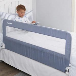 Regalo Safety 54 Extra Long Hideaway Bed Rail Guard for Toddlers, Toddler Bed Rail with Reinforced Anchor Safety System, 20 Tall Bed Safety Rail, Fits Twin, Full & Queen Beds, Gray