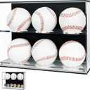 Acrylic Baseball Display Case - Wall Holder, Clear Ring Display Case, Dual Function Swap Insert, Baseball Gifts for Boys 8-12