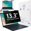 Peslv Magnetic Laptop Privacy Screen 13.3 Inch for 16:9 Computer Monitor, 13" Removable Anti Glare Protector Blue Light Filter Shield Compatible with Lenovo Hp Dell Acer Asus Thinkpad Envy Xps