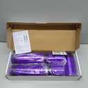 Homemory Purple Flickering Flameless Candles, Battery Operated Acrylic LED Pillar Candles with Remote Control and Timer, Purple Decor, Set of 5