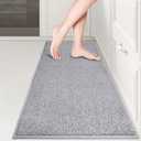 PURRUGS Machine Washable Kitchen Rug 17" x 48", Non-Slip/Skid Kitchen Runner Rugs & Floor Mats, Super Absorbent Soft Area Rugs for Sink, Kitchen & Laundry, Rolled Packaging, Grey pack of 2