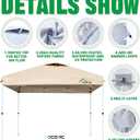 ACEPIC 10x10 Canopy Replacement Top Cover with Air Vent,UPF 50+ UV Protection,300D Silver-Coated Polyester PA Waterproof for Outdoor Garden Patio Canopies(Top Cover Only, Khaki)
