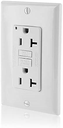 Leviton GFCI Outlet, 20 Amp, Self Test, Non Tamper-Resistant with LED Indicator Light, Protection from Electric Shock and Electrocution, GFNT2-W, White