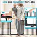Snagle Paw Extra Wide Dog Gate,Free Standing Dog Fence with Door, Up to 104 Inch Wide Pet Gate with Support Feet for Stairs, Hallways, Doorways, Yard (Black, 4 Panels)