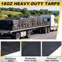 12x26 ft Dump Truck Mesh Tarp 18oz, 25 Bungee Straps, Brass Grommets