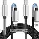 2Pack 10ft iPhone Fast Charger Cable, [Apple MFi Certified] Long USB C to Lightning Cable 10 Foot, High Fast 10 Feet Apple Charging Cord for Apple iPhone 14/14 Pro Max/13 Mini/12/11/XS/XR/8/7Plus,iPad