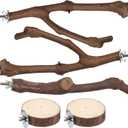 Mogoko 5PCS Bird Perch Natural Wood Grape Stick Stand, 3 Grape Stick Paw Grinding Fork Parakeet Chewing Stick 2 Parrot Stand Branch, Chewing Exercise Branches Bird Cage Accessories