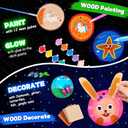 Kids Wooden Painting Kit, Glow in The Dark Paint Kit, Arts and Crafts Birthday Party Gifts for Kids Ages 8-12, Creative Art & Craft Activity Kits Toys for Boys Girls 6 7 8 9 10 12 Year Old