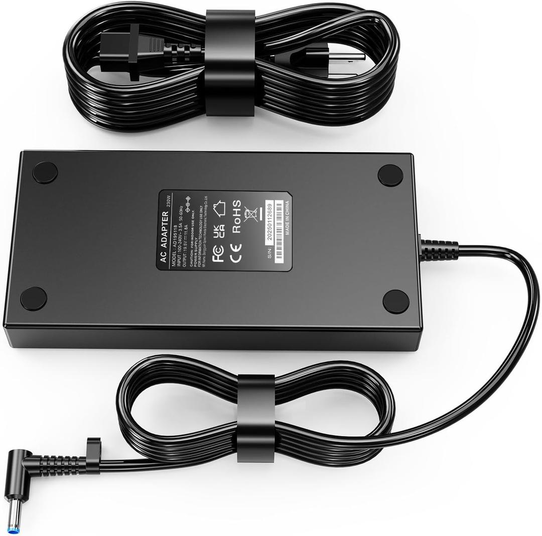 230W AC Charger for HP Omen 15.6 16.1 17.3 Omen 17-db 17z-db 16-b 16-c 16-xd 16t-u 16-u 15-en 15-ek ZBook Fury 16 G10 Transcend 16.1 Victus 16.1 15.6 16t-s 16-r 16-s Laptop Power Supply Adapter