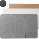 MORANDI Stone Bath Mats for Bathroom - Foldable Quick Drying Diatomaceous Earth Bath Mat, Super Absorbent Stone Shower Mat,Easy to Clean No Smell, Fast Drying for Bathroom and Kitchen