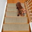 SMILOOL Stair Treads Non Slip for Wooden Steps Indoor 9" x 30" 15 Pack Extra Wide Stair Tread Carpet Stairs Runner, Step Pads with Reusable Adhesive for Dogs Kids Elders, Machine Washable, Beige