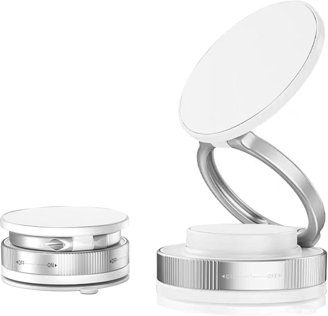 360 Vacuum Magnetic Phone Holder,Hands-Free Foldable Suction Magnetic Phone Holder Case,Multifunctional Vacuum Suction PhoneHolder for Smooth Surface,Mirror,Gym,Shower,Car Interior (White)