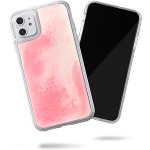 SteepLab Flowing Neon Sand Liquid iPhone 11 Case (2019, 6.1") - Full Body Protection with Raised Bezel - Pink Peach n Sand