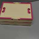 2 Pcs Pastel Plastic Storage Bin with Lid and Handle Cute Collapsible Storage Crates Foldable Plastic Basket Stackable Bins for Home Kitchen Office Bathroom Picnic (Pink,Hot Pink)