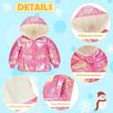 UNICOMIDEA Baby Girl Winter Coat Laser Toddler Jackets Warm Down Outerwear with Hooded for 4-5T (Pink)