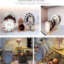 2 Pack Plate Stands For Display,Wooden Plate Holders for Displaying,5-Tier Craft Show Display Stands For Tabletop Book, Artwork, Photo, Puzzle, Magazine and Platter