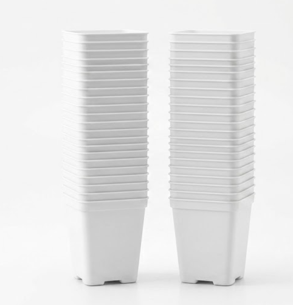 Yampahpa Nursery Pots for Plants, 4 inch Plant Pots, 60 Pack, White