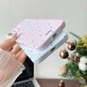 2 x Compatible with iPhone 12 Case Polka Dot Phone Case Cute Aesthetic Design Simple for Women Girl Stylish Shockproof Full Camera Protection Cover - Blue