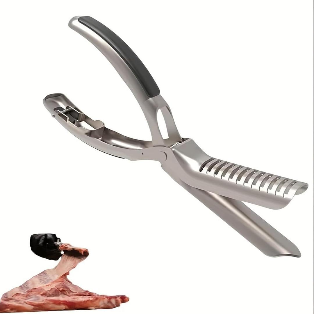 Rib Membrane Removal Tool BBQ Rib Skinner & Prep Tool Easy Grip Ergonomic Design for Effortless BBQ Rib Preparation Stainless Steel Pork & Beef Rib Membrane Remover (1 Pack)