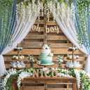 Zeyune 24 Pcs Wisteria Artificial Flowers Garland Includes 6.8 ft Artificial Wisteria Hanging Flowers 3.6 ft Fake Vines Green Pothos Leaves for Garden Outdoor Wedding Arch Decoration (White)